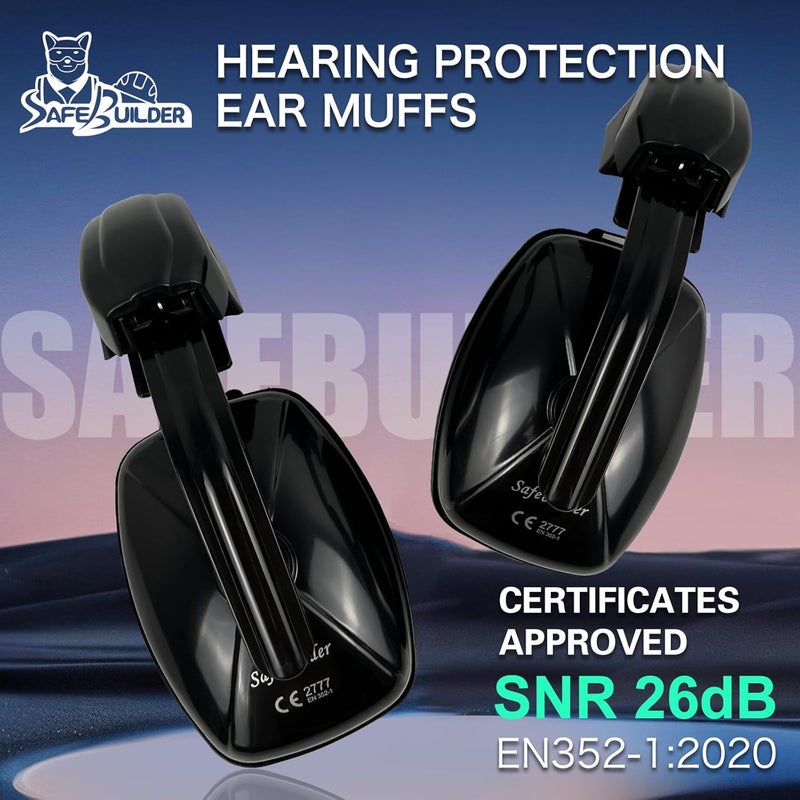 SAFEBUILDER 30dB Ear Muffs Hard Hats Type Safety Earmuffs For Safety Helmet Hearing Protection Earmuffs ANSI S3.19 - Image 2